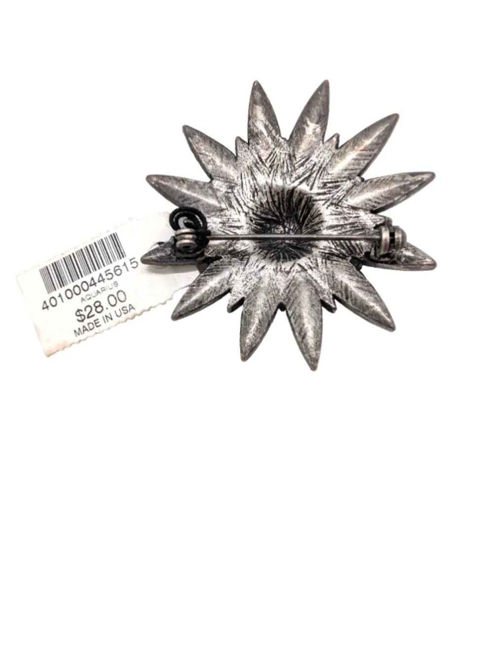 Chico's Statement Sunburst Brooch Pin Sparkly 2
